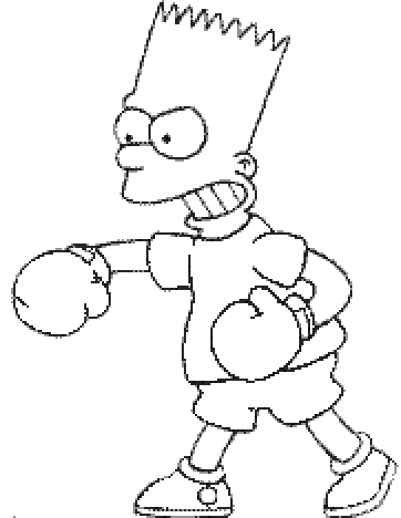 coloriage bart simpson fait de la boxe